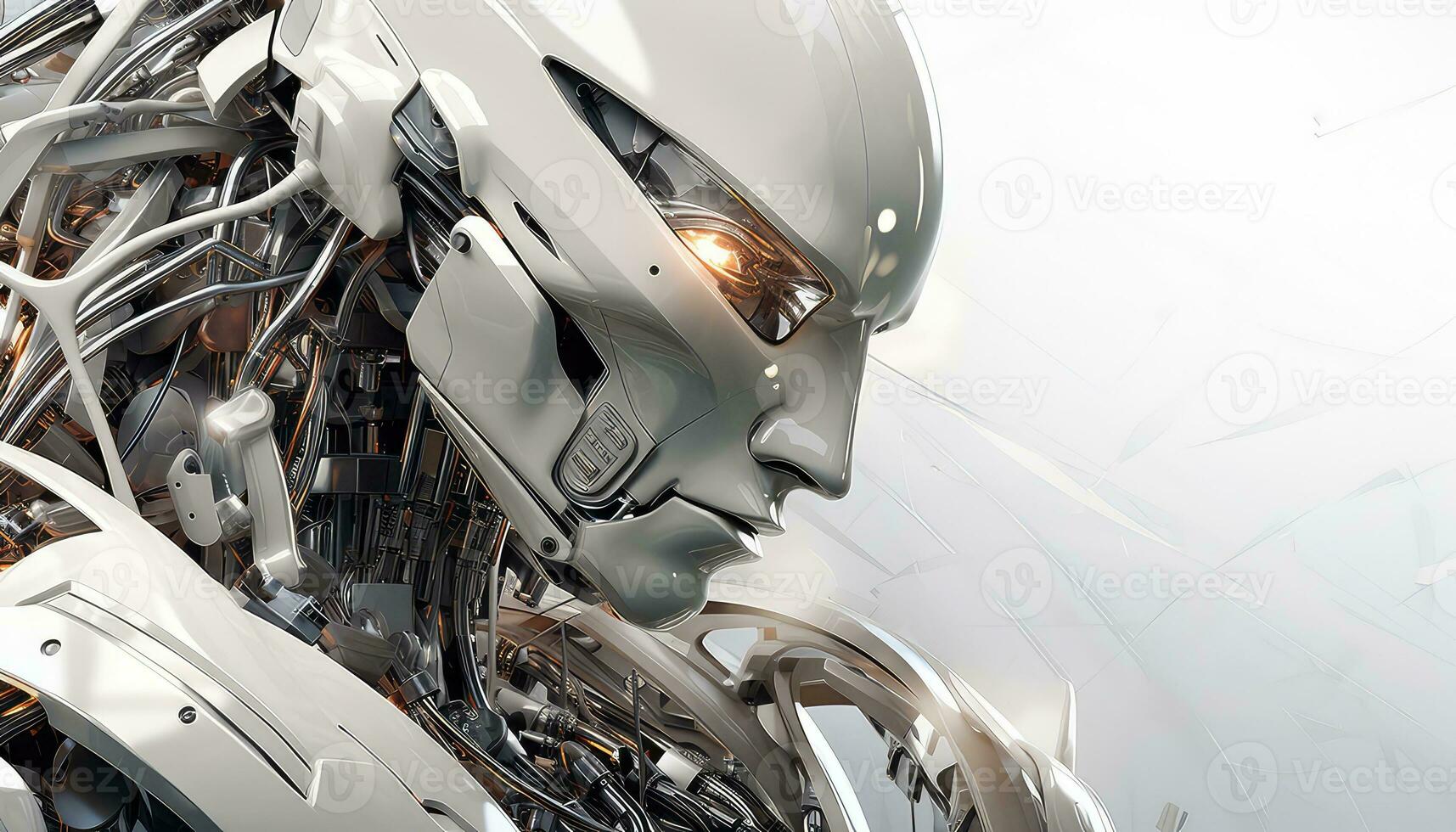 Abstract Wallpaper with Robotic Edge 3D Design Elements AI generated photo