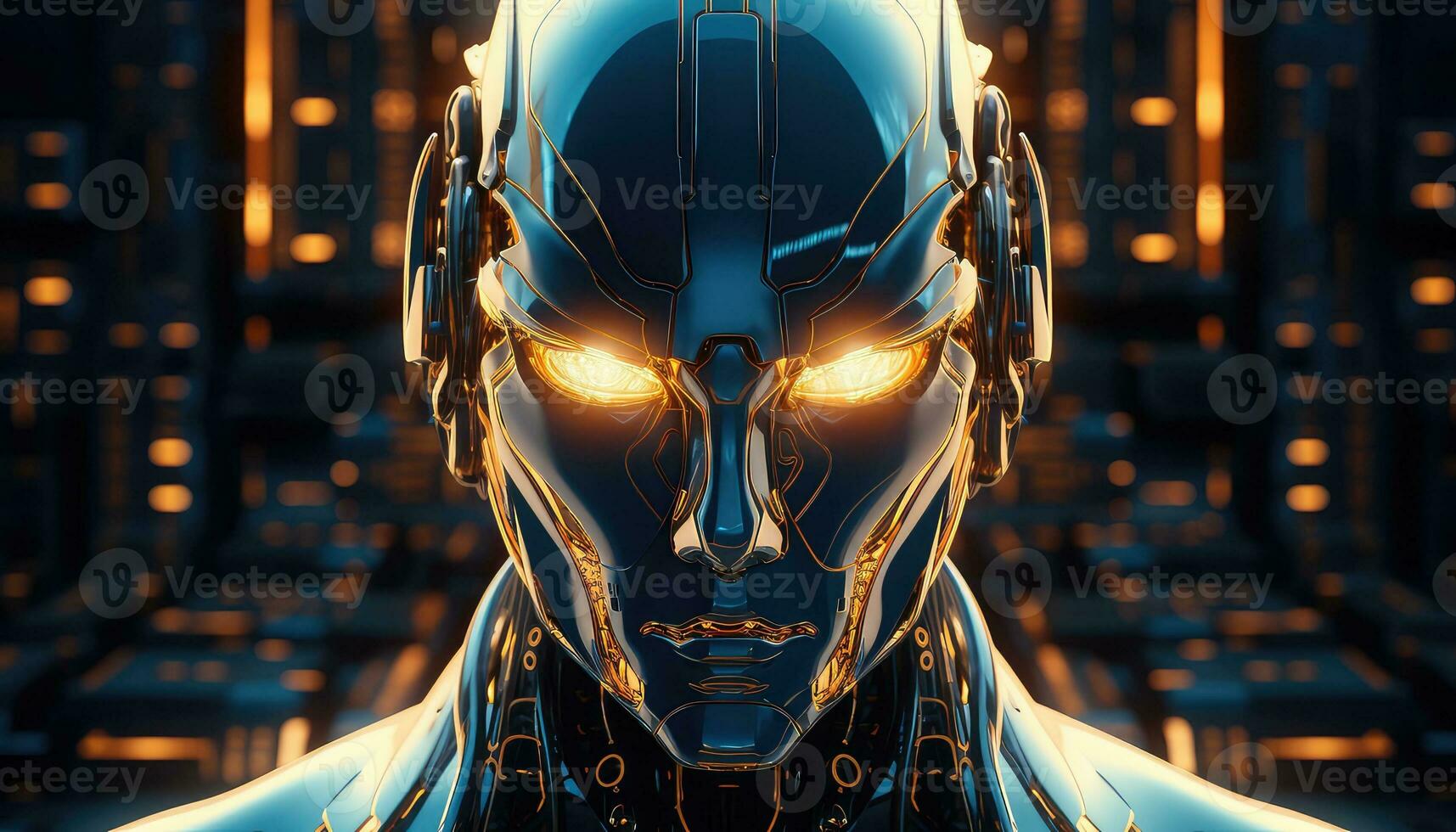 Abstract Wallpaper with Robotic Edge 3D Design Elements AI generated photo
