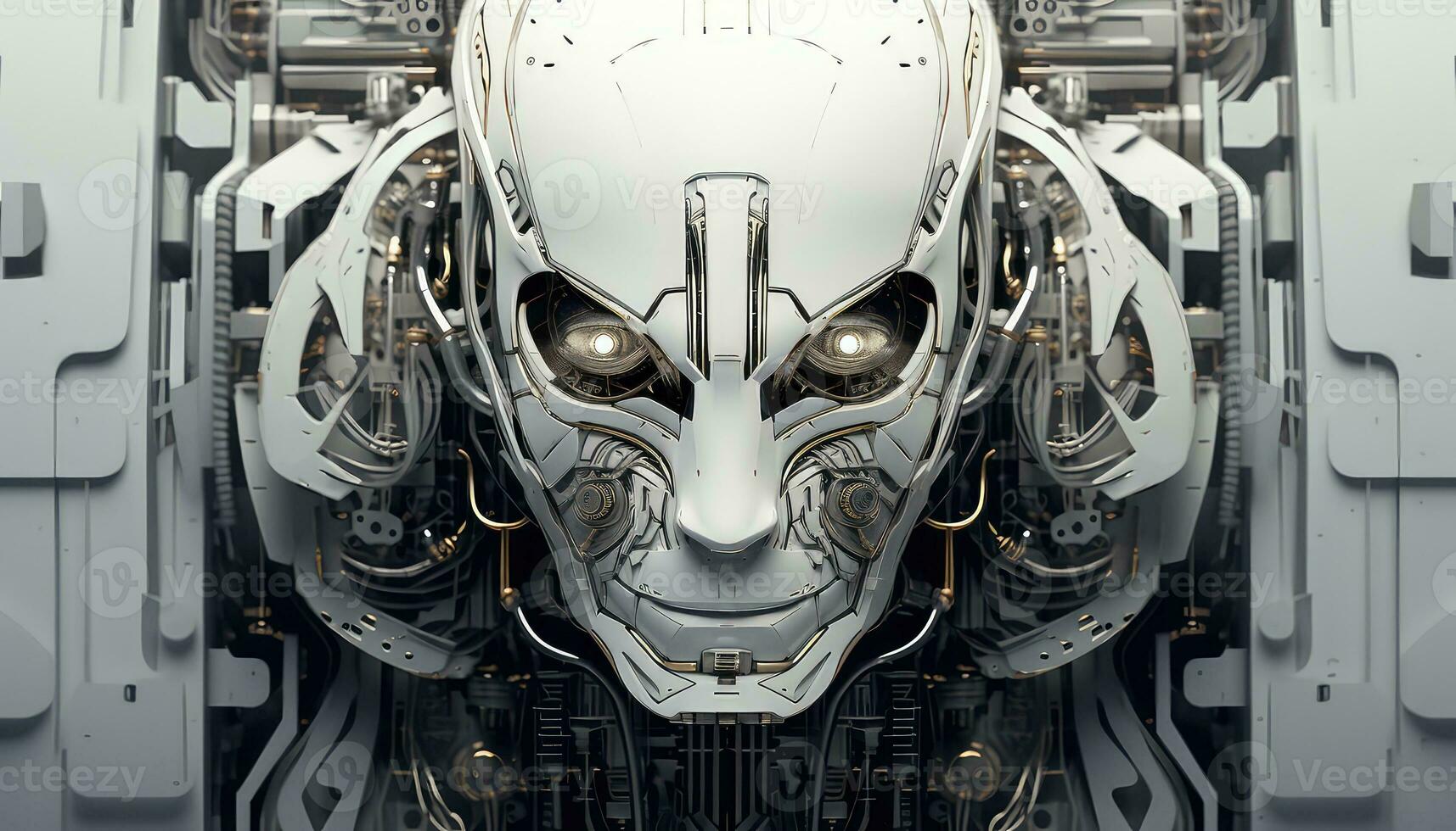 Abstract Wallpaper with Robotic Edge 3D Design Elements AI generated photo