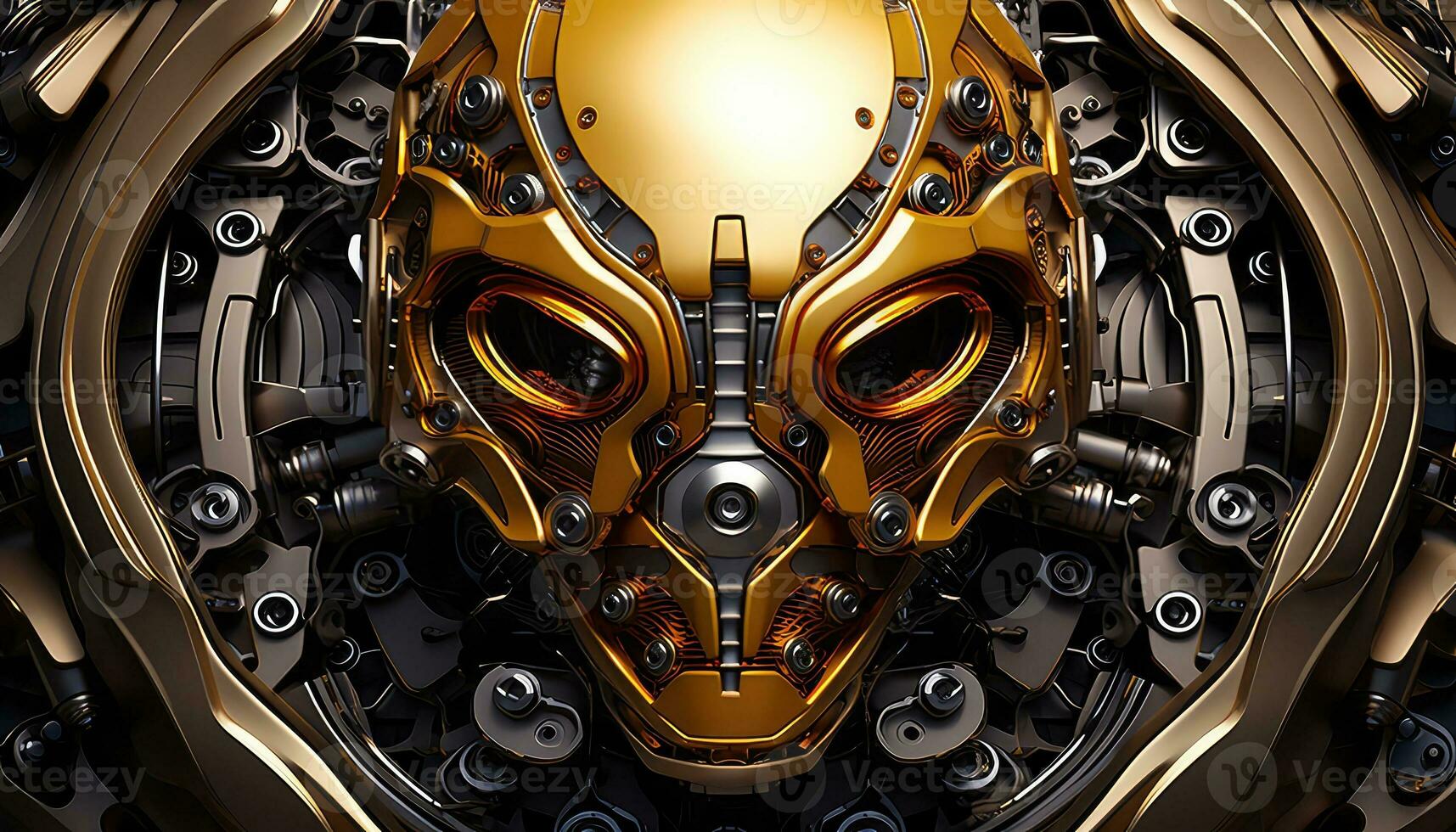 Abstract Wallpaper with Robotic Edge 3D Design Elements AI generated photo