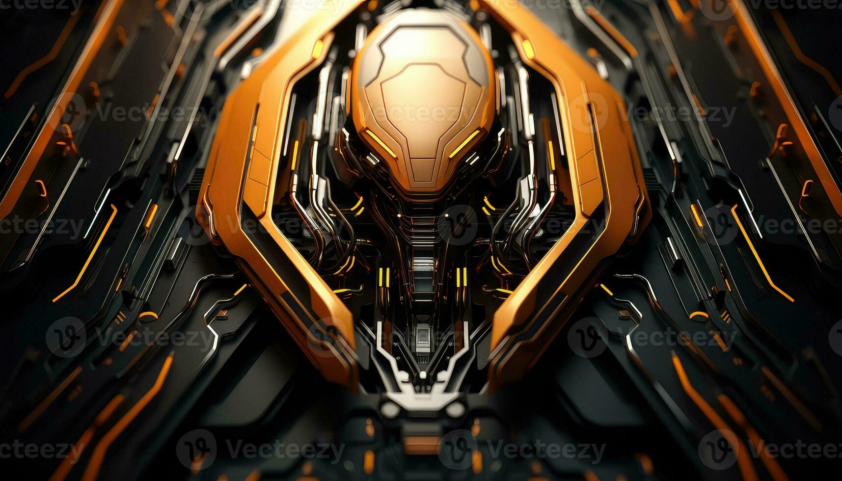 Abstract Wallpaper with Robotic Edge 3D Design Elements AI generated photo