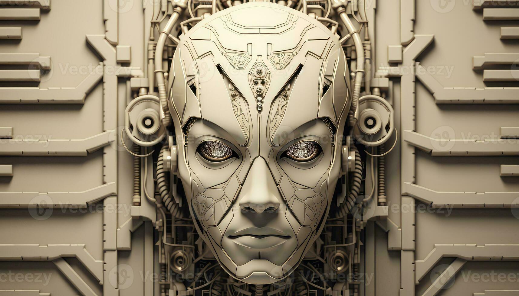 Abstract Wallpaper with Robotic Edge 3D Design Elements AI generated photo