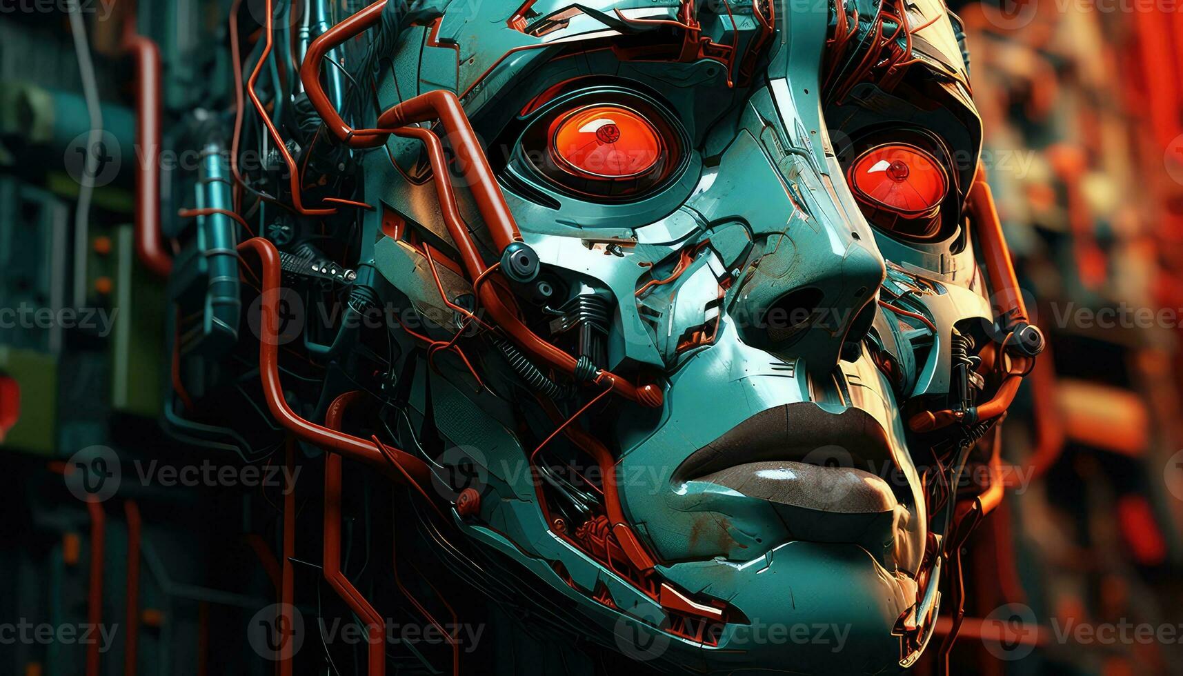 Abstract Wallpaper with Robotic Edge 3D Design Elements AI generated photo