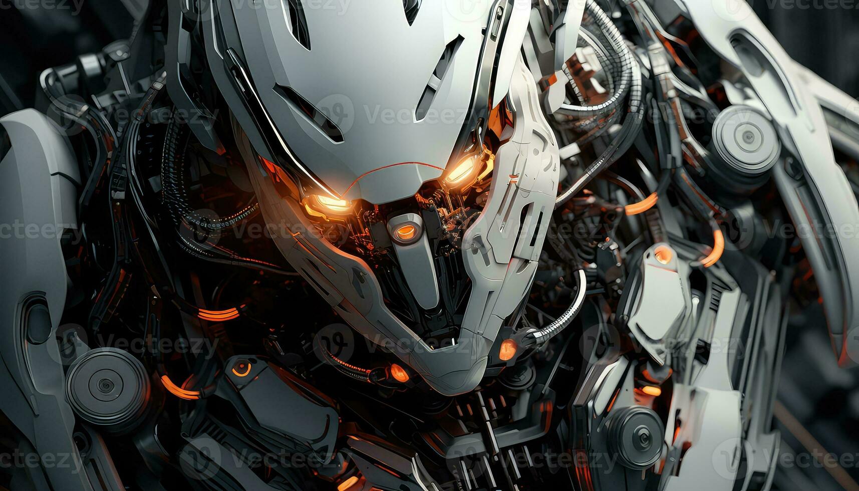 Abstract Wallpaper with Robotic Edge 3D Design Elements AI generated photo