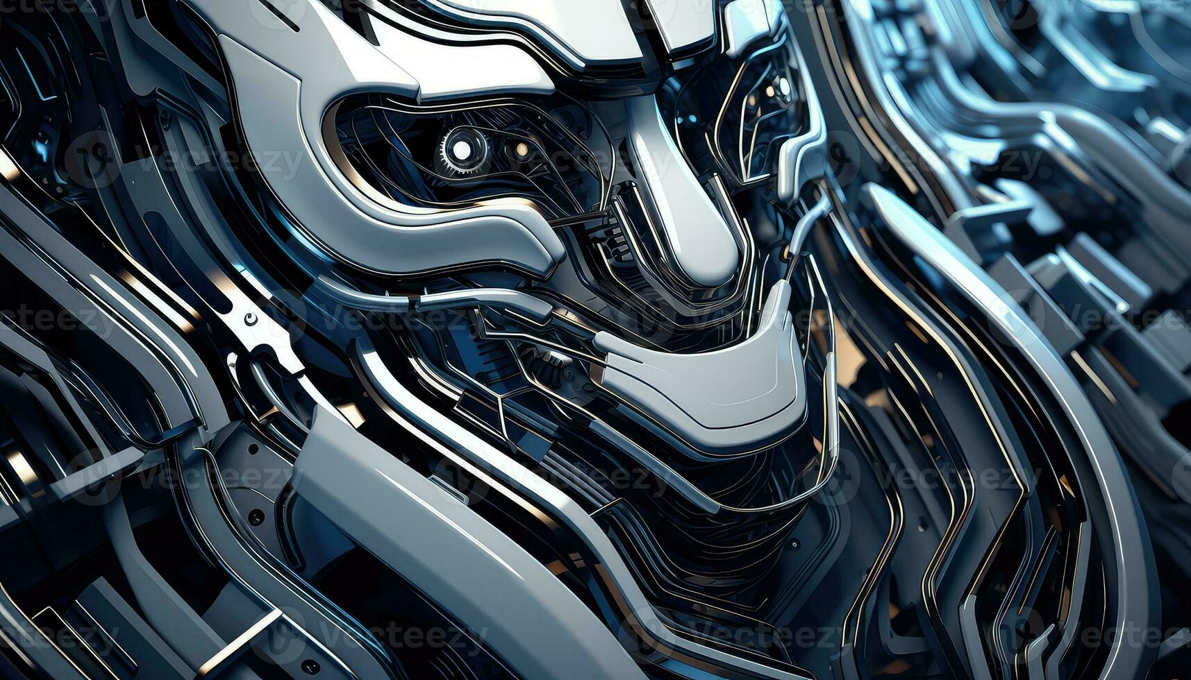 Abstract Wallpaper with Robotic Edge 3D Design Elements AI generated photo