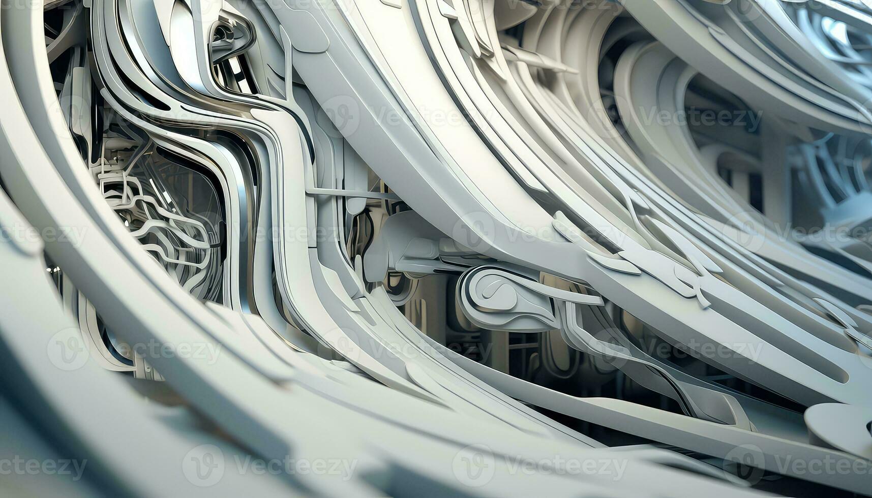 Abstract Wallpaper with Robotic Edge 3D Design Elements AI generated photo