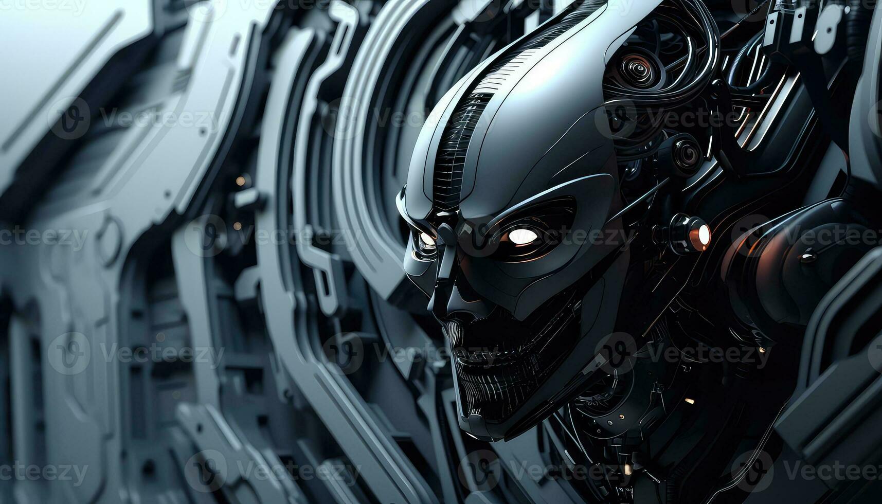 Abstract Wallpaper with Robotic Edge 3D Design Elements AI generated photo