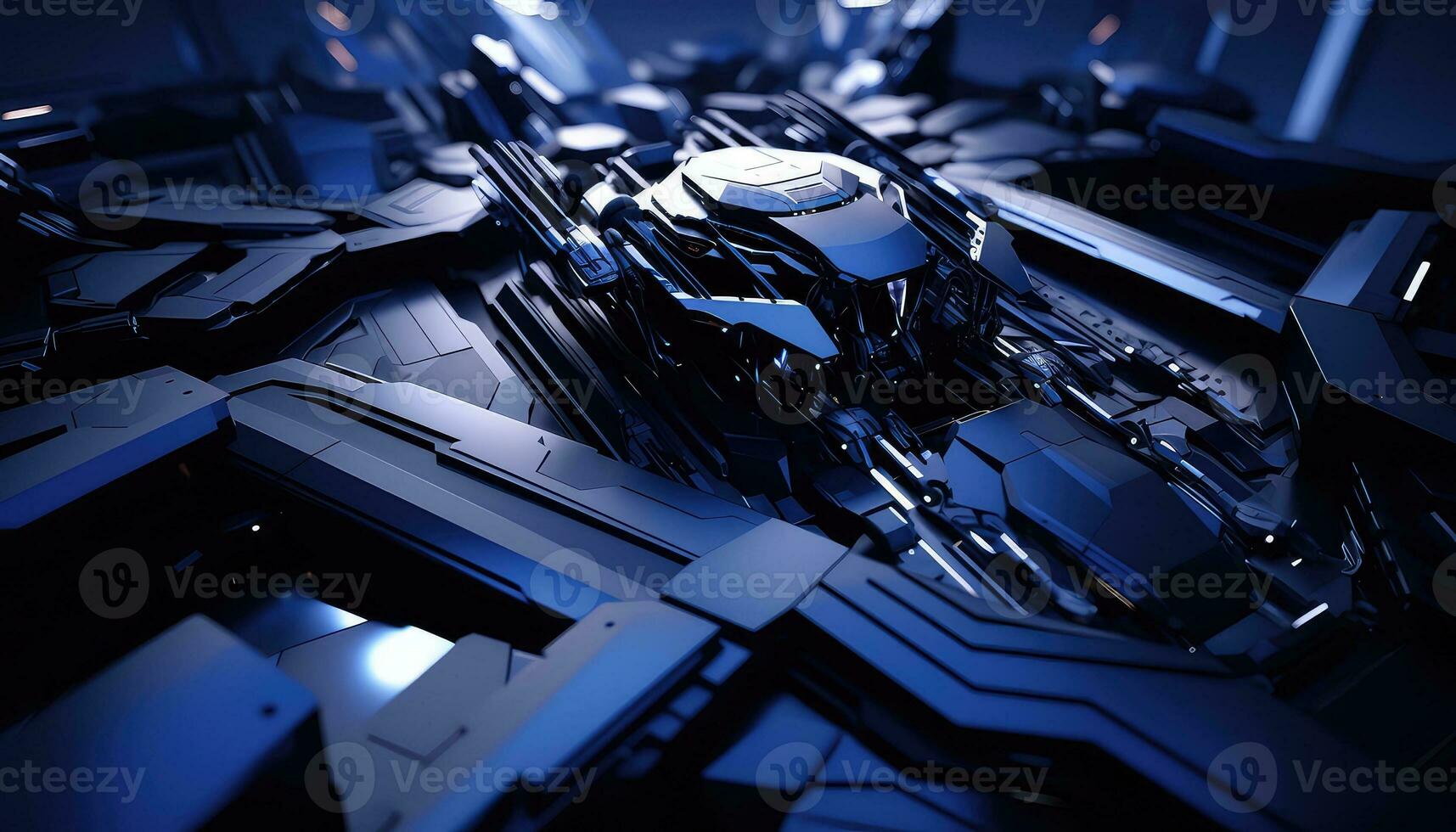 Abstract Wallpaper with Robotic Edge 3D Design Elements AI generated photo