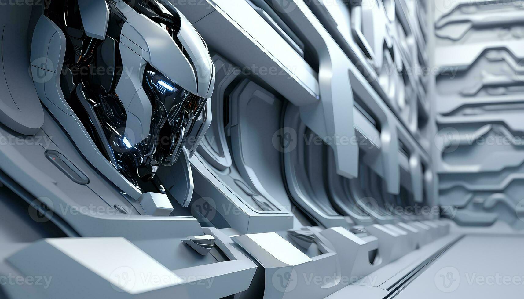Abstract Wallpaper with Robotic Edge 3D Design Elements AI generated photo