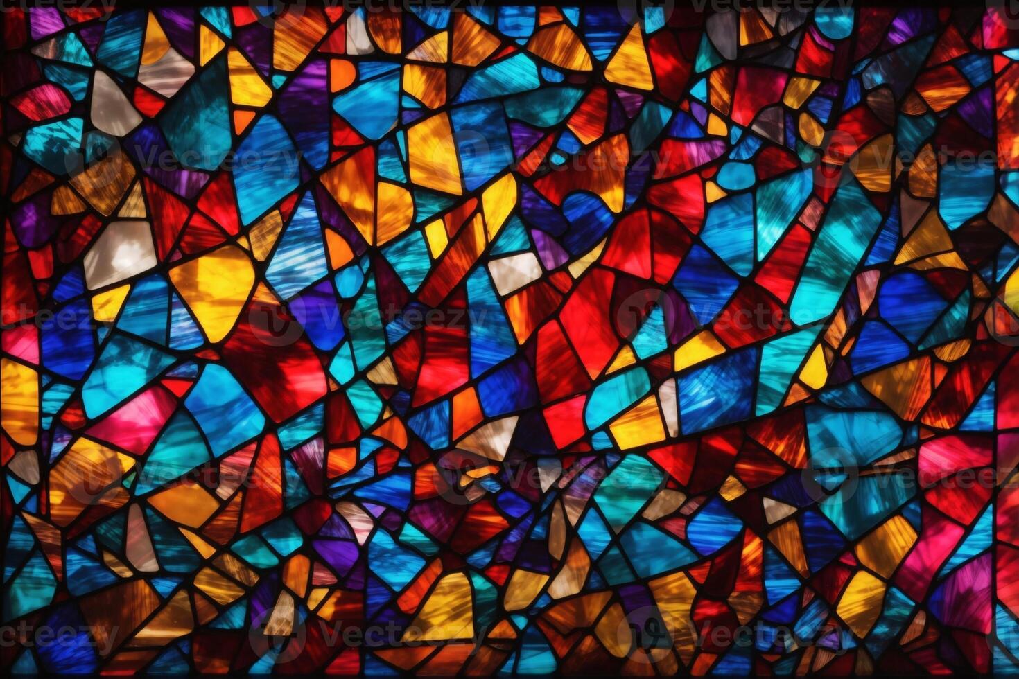 Stained Glass Background, Colorful Stained Glass Background, Stained Glass Texture, AI Generative photo