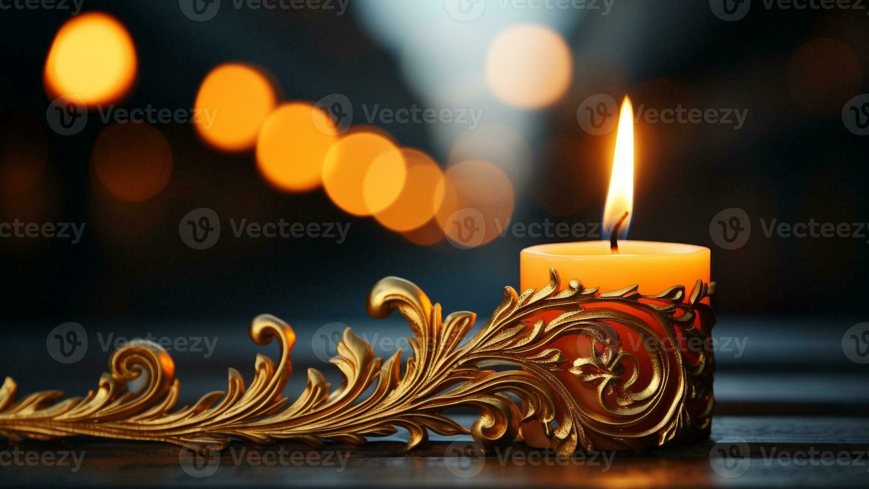 Capturing the Magic Details of Flickering Candle Flames, AI Generative photo