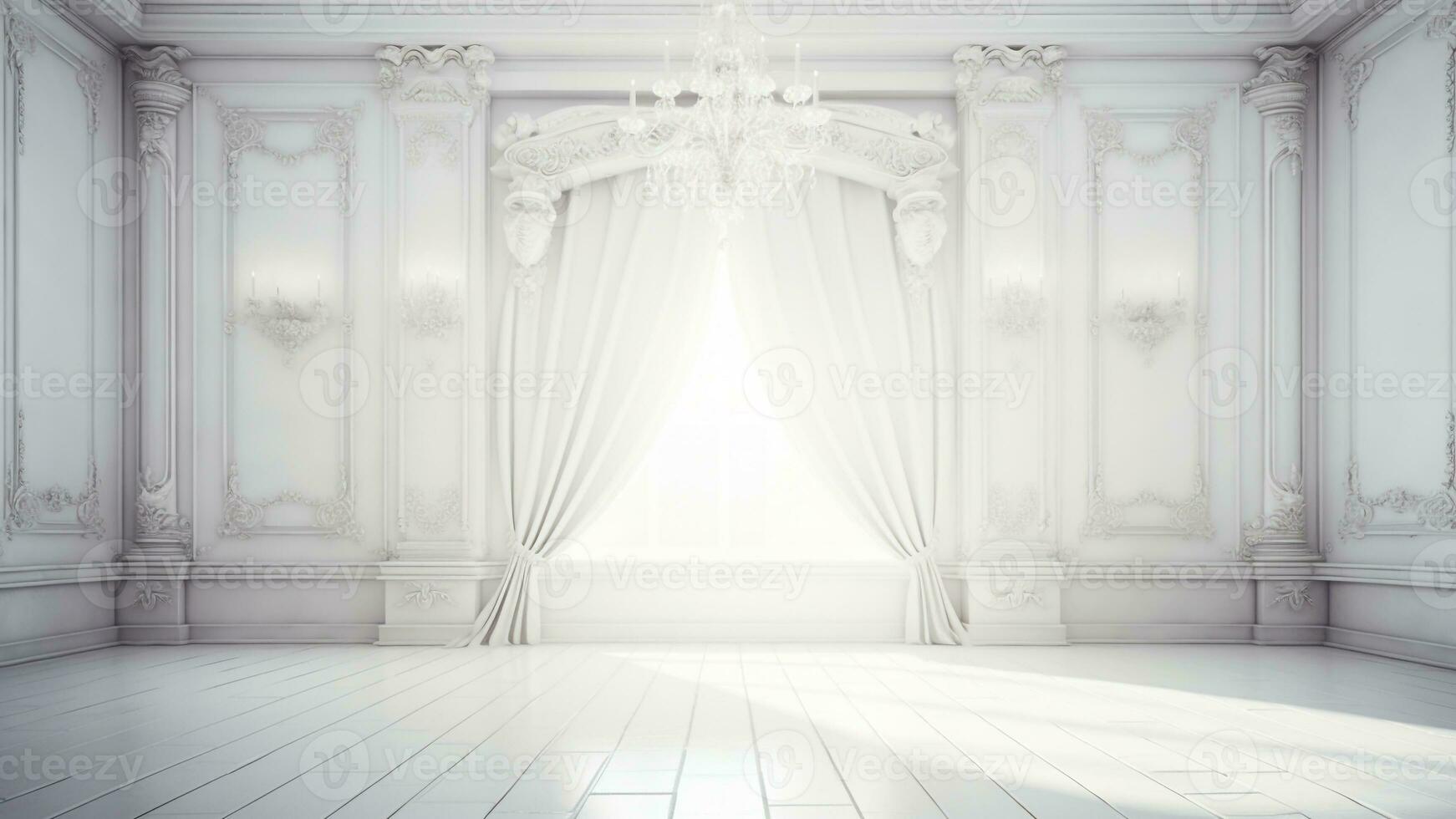 Opulent Serenity Discover Your Dream Luxury White Room, AI Generative photo