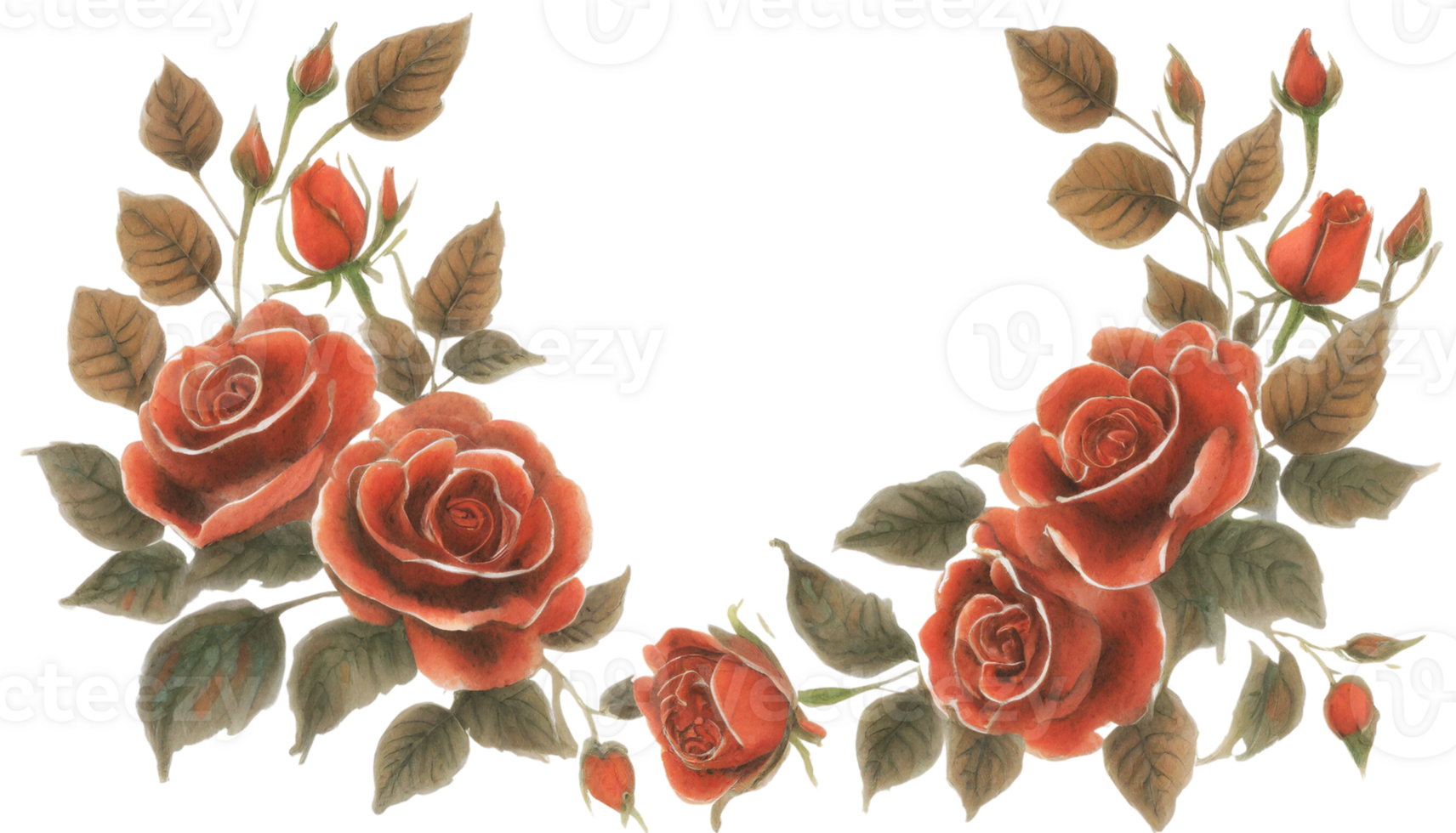 Rose frame. Generative AI. png