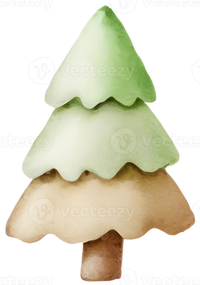 Christmas tree in winter. Generative AI png