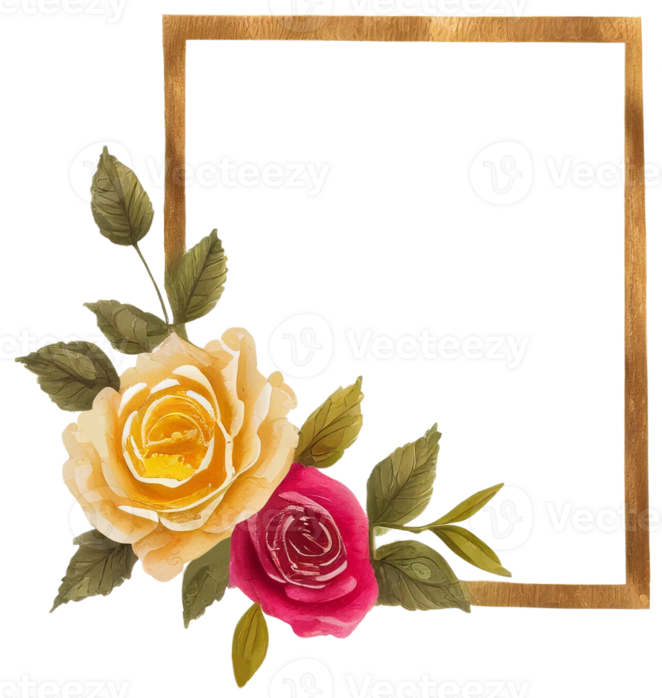 Rose frame. Generative AI. png
