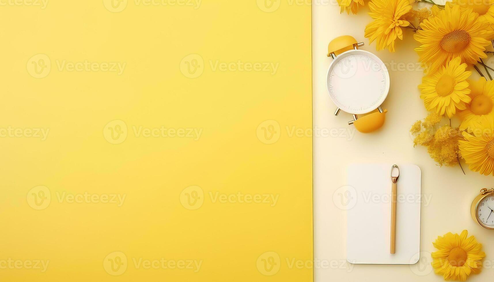 Tabletop Flat Lay Composition with Various Accessories AI generated photo