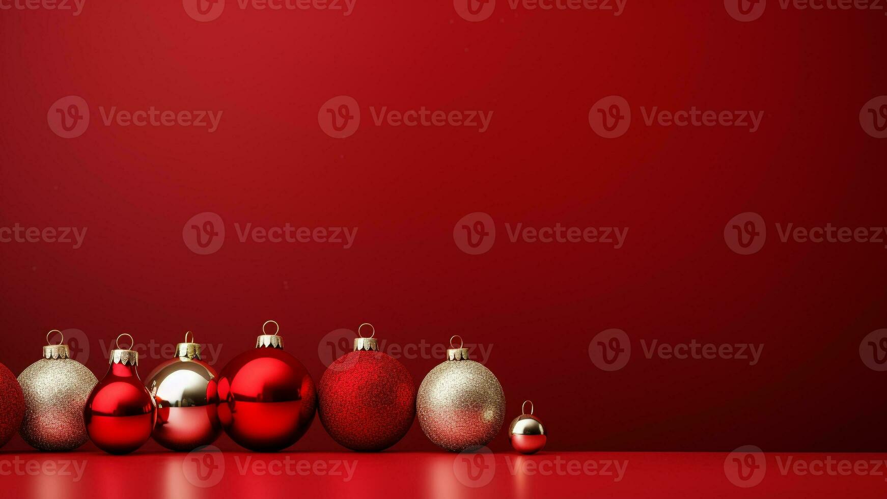 Joyful Christmas Red Background with Ample Copy Space, AI Generative photo