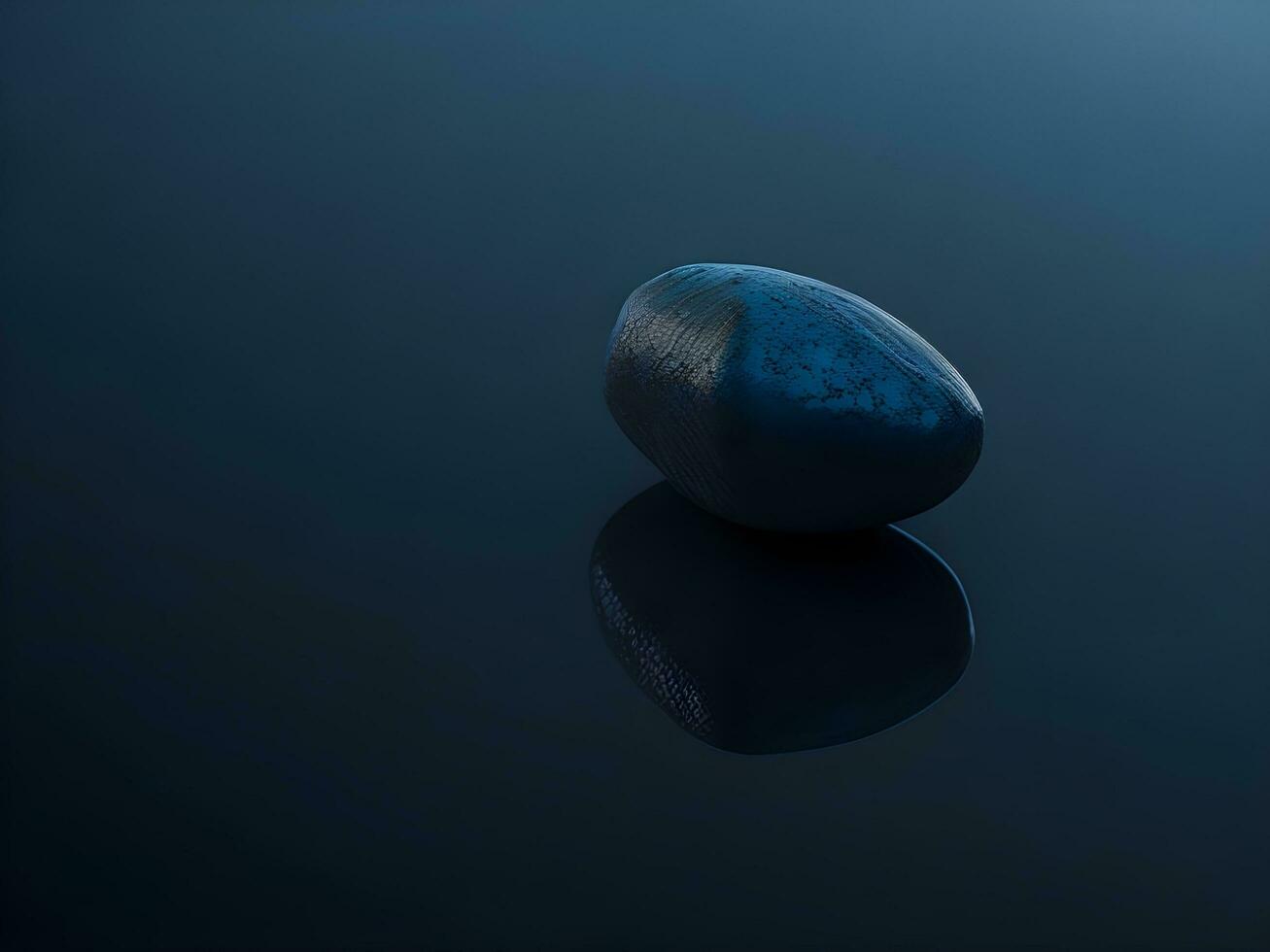 A few pebbles on the surface of gently rippling blue water ai generate photo