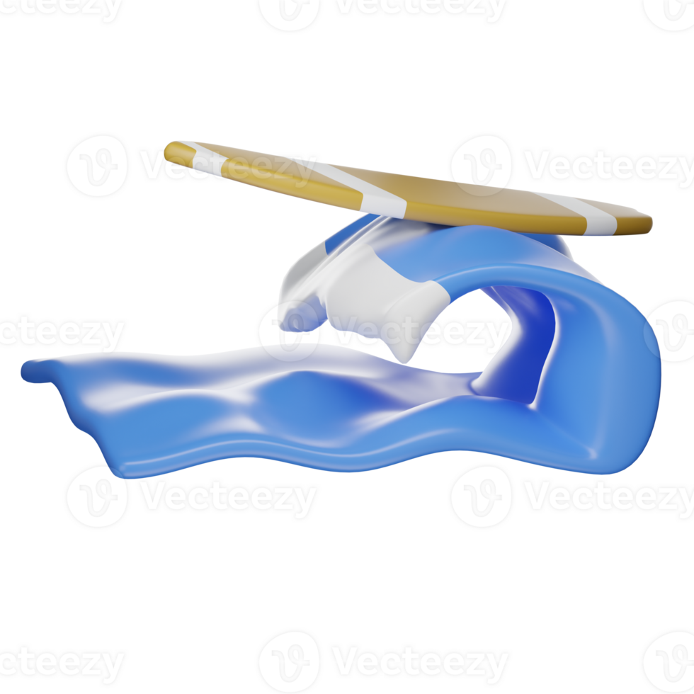 surfing styrelse söt ikon isolerat på vit transparent bakgrund illustration png 3d tolkning.