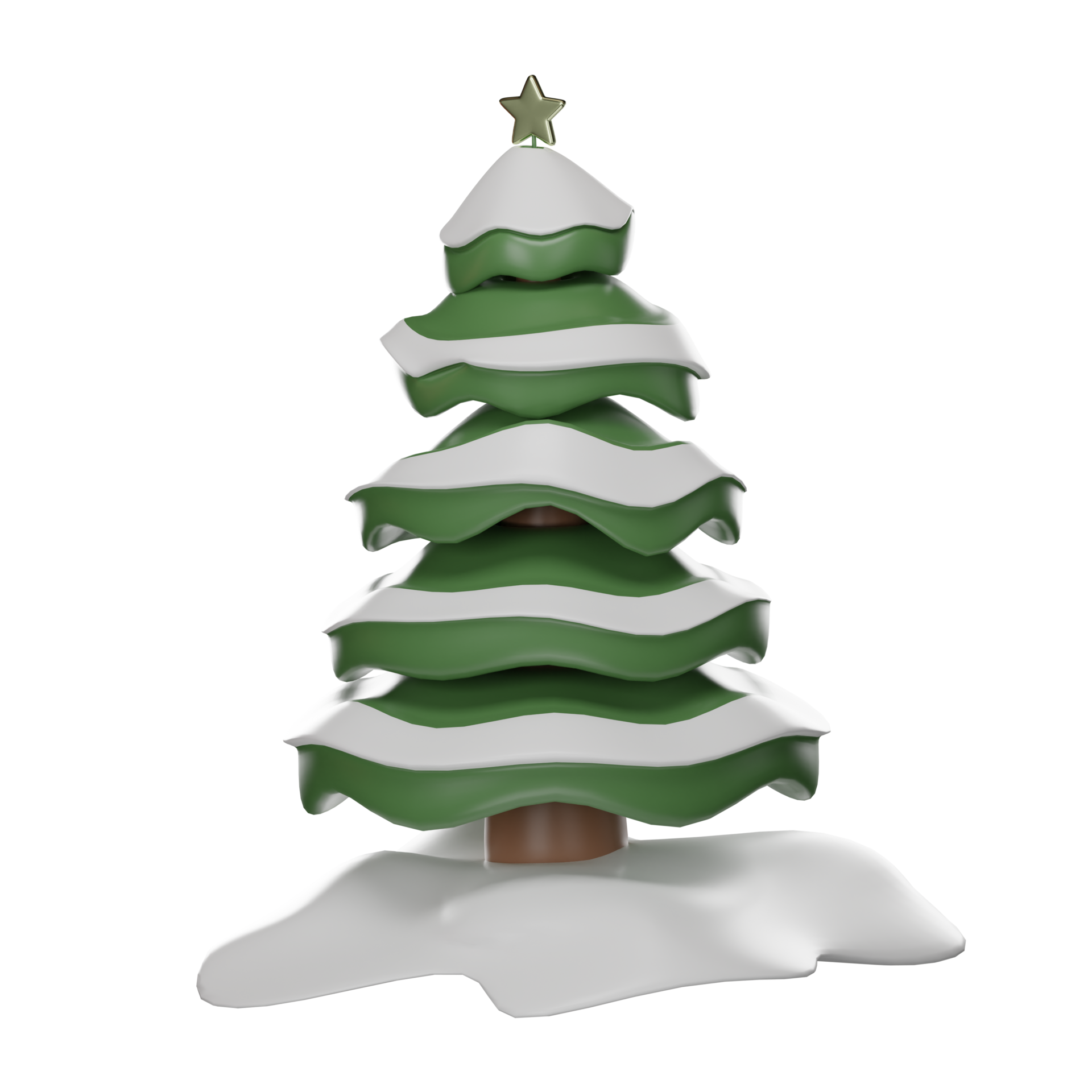 snowing minimal christmas tree set cartoon icon illustration isolated ...