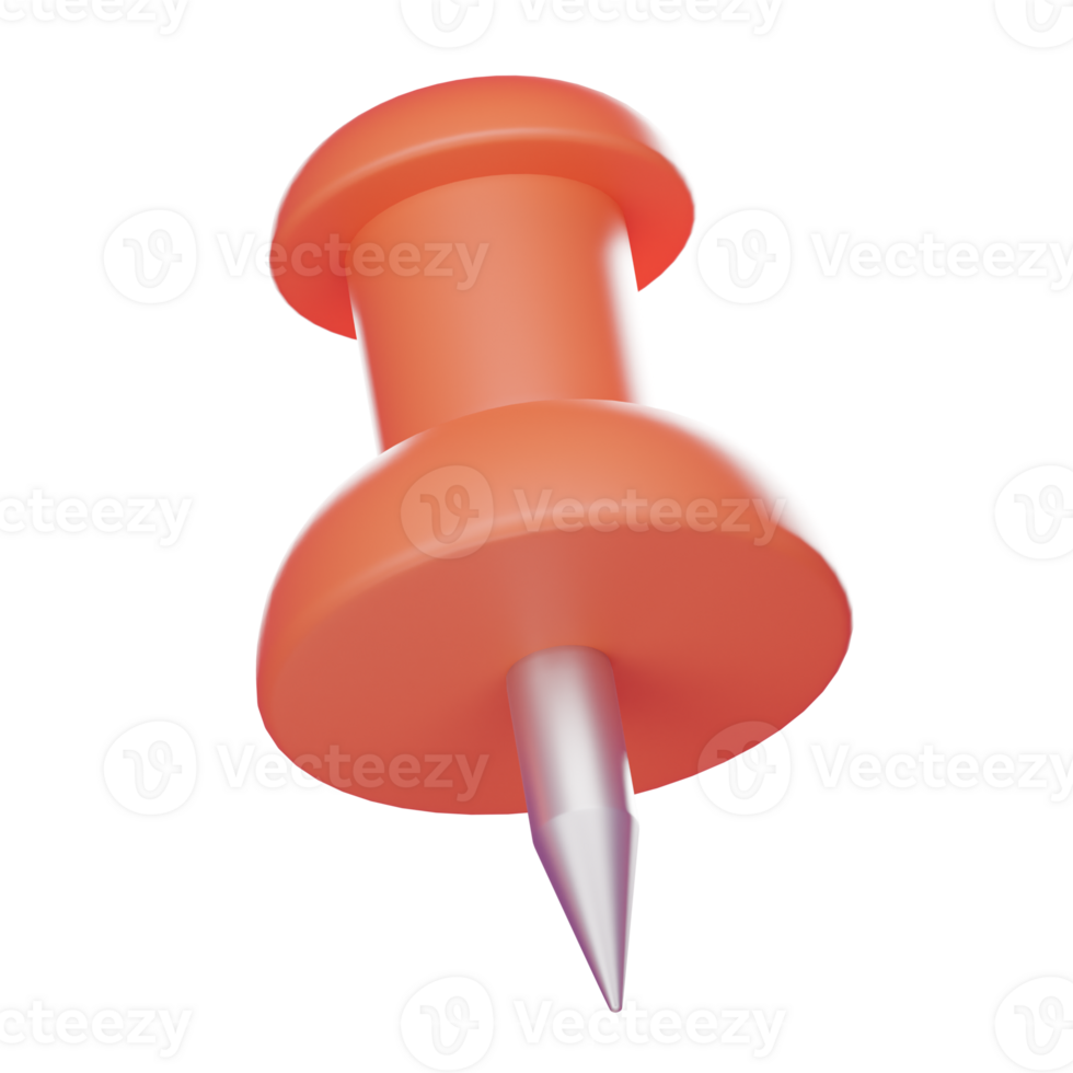 push pin,icon  Fixing memo task for office. on transparent background 3D rendering. png