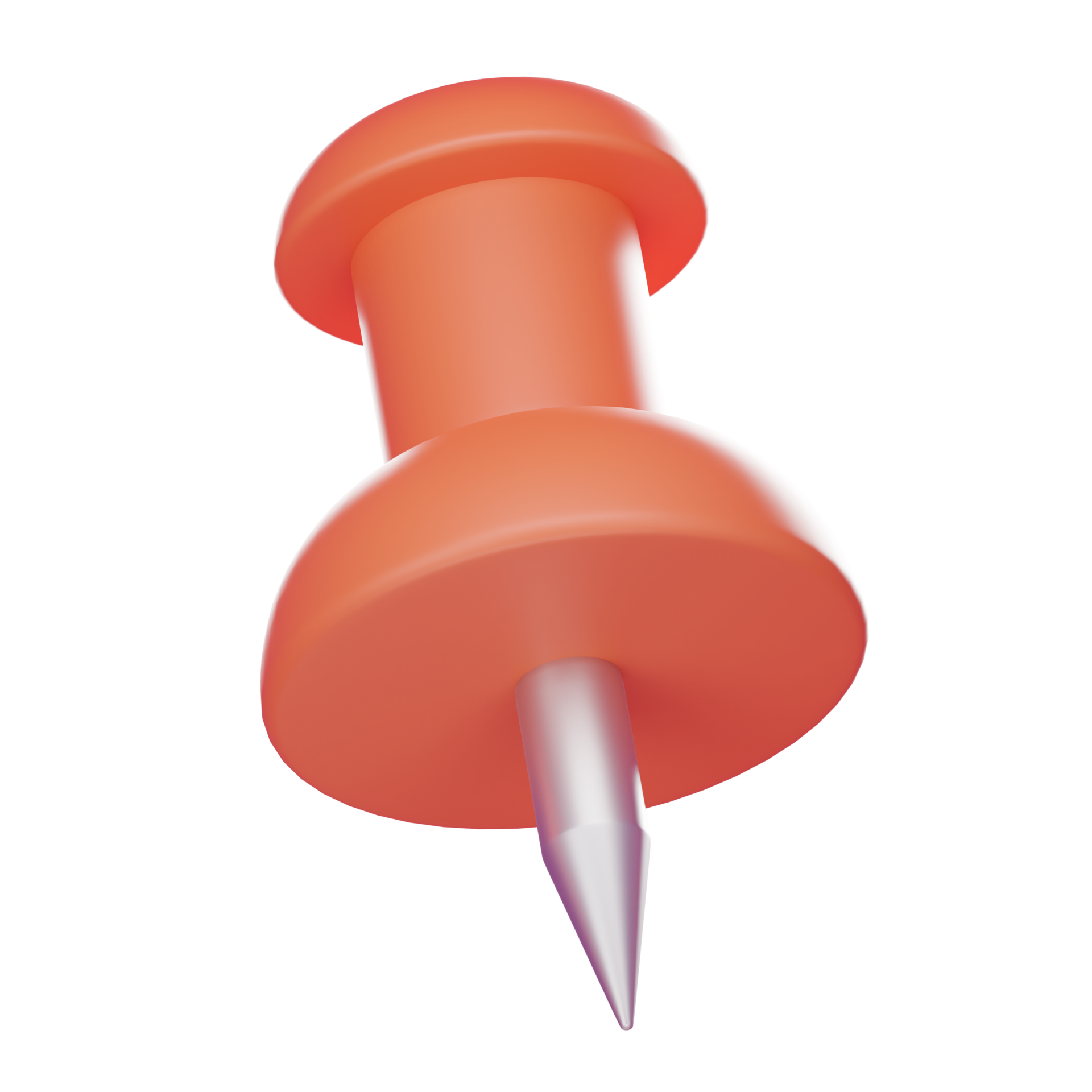 push pin,icon Fixing memo task for office. on transparent background 3D