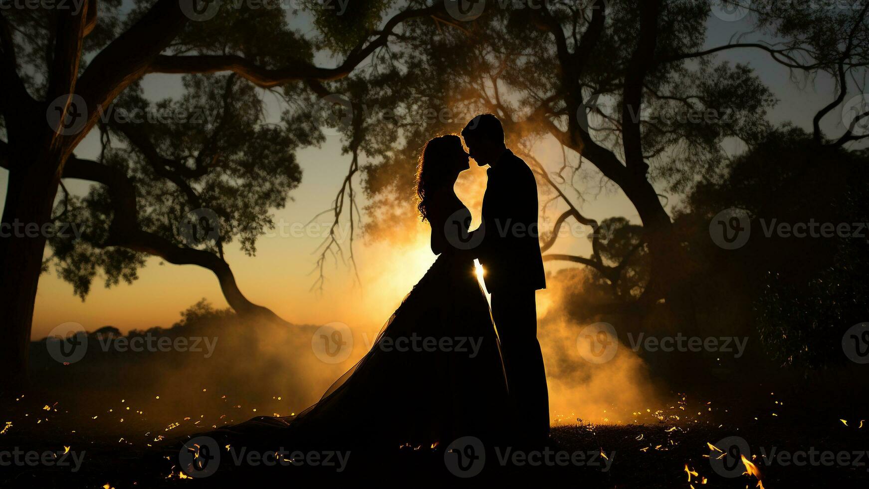New Year's Eve Midnight Kiss A Passionate Start to the Year, AI Generative photo