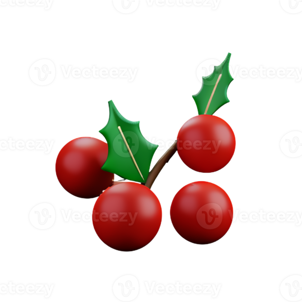 Christmas Holly Berry  AI Generative png