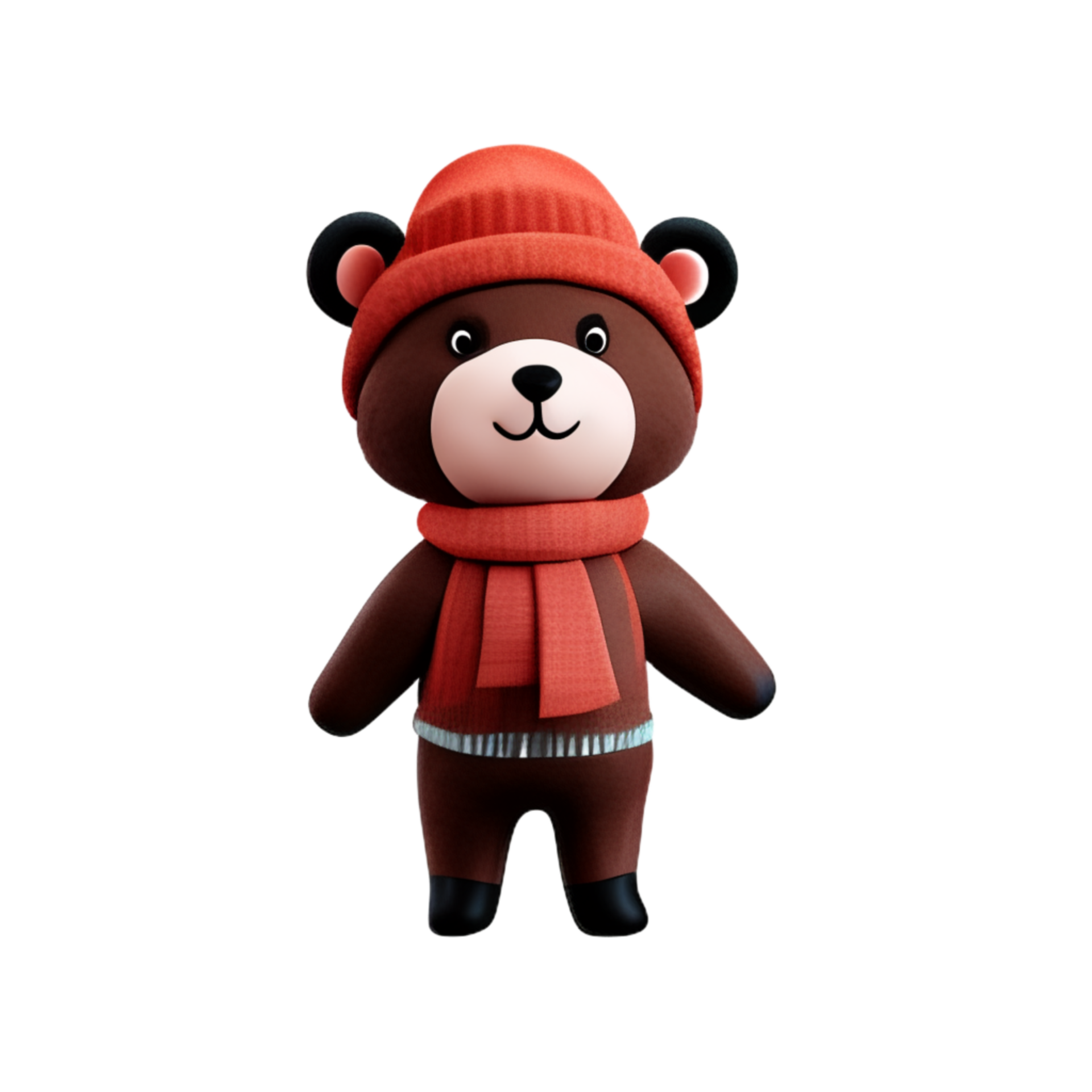 Bear Wear A Wool Hat AI Generative 33355793 PNG