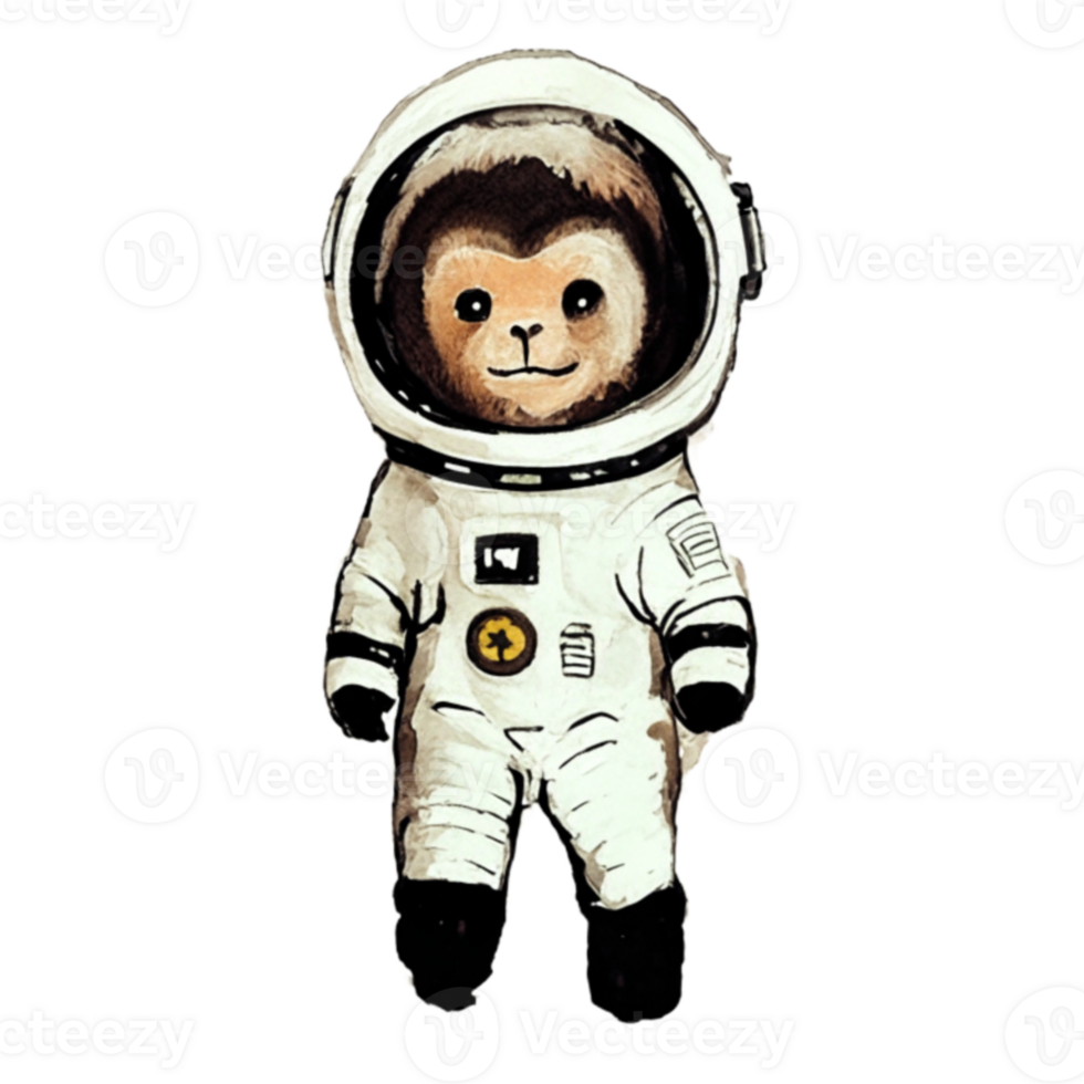 Monkey Astronaut Suit AI Generative png