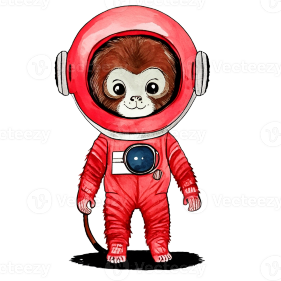 Monkey Astronaut Suit AI Generative png