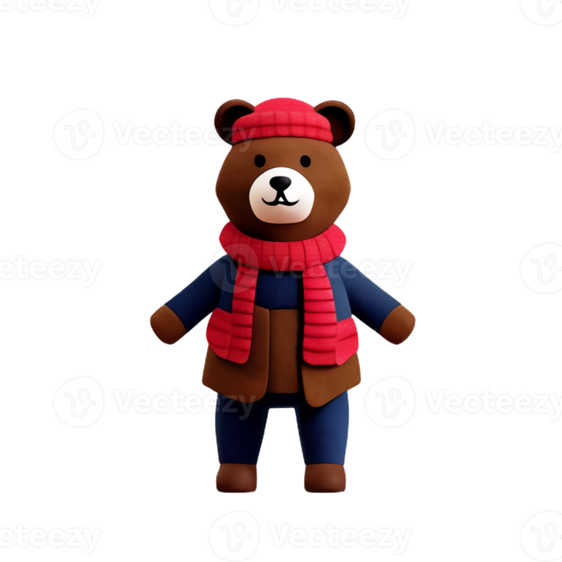Bear Wear A Wool Hat AI Generative 33356284 PNG