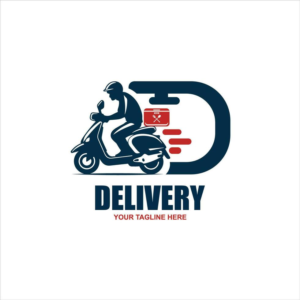 Delivery man motorbike logo icon. Scooter bike vector icon express free delivery