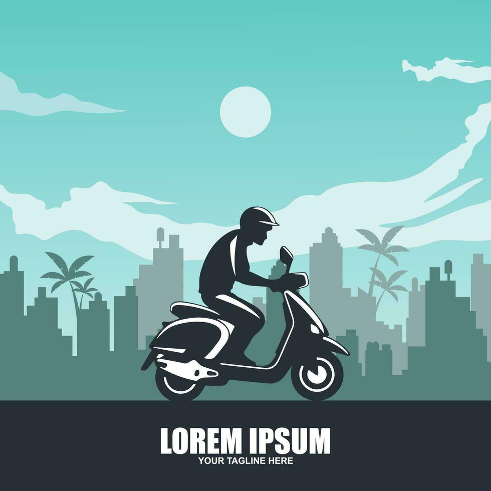 Scooter Retro Logo template vector