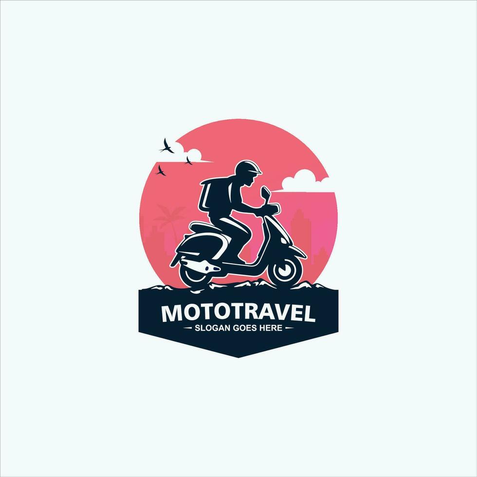 vector aislado motor scooter icono. motocicleta con jinete en la carretera silueta simbolos