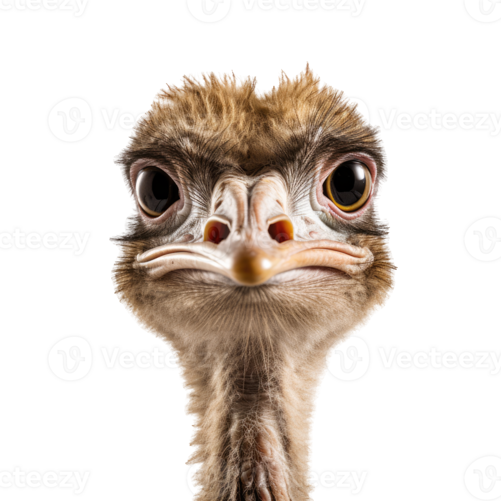 Ostrich Face Shot, AI Generative png