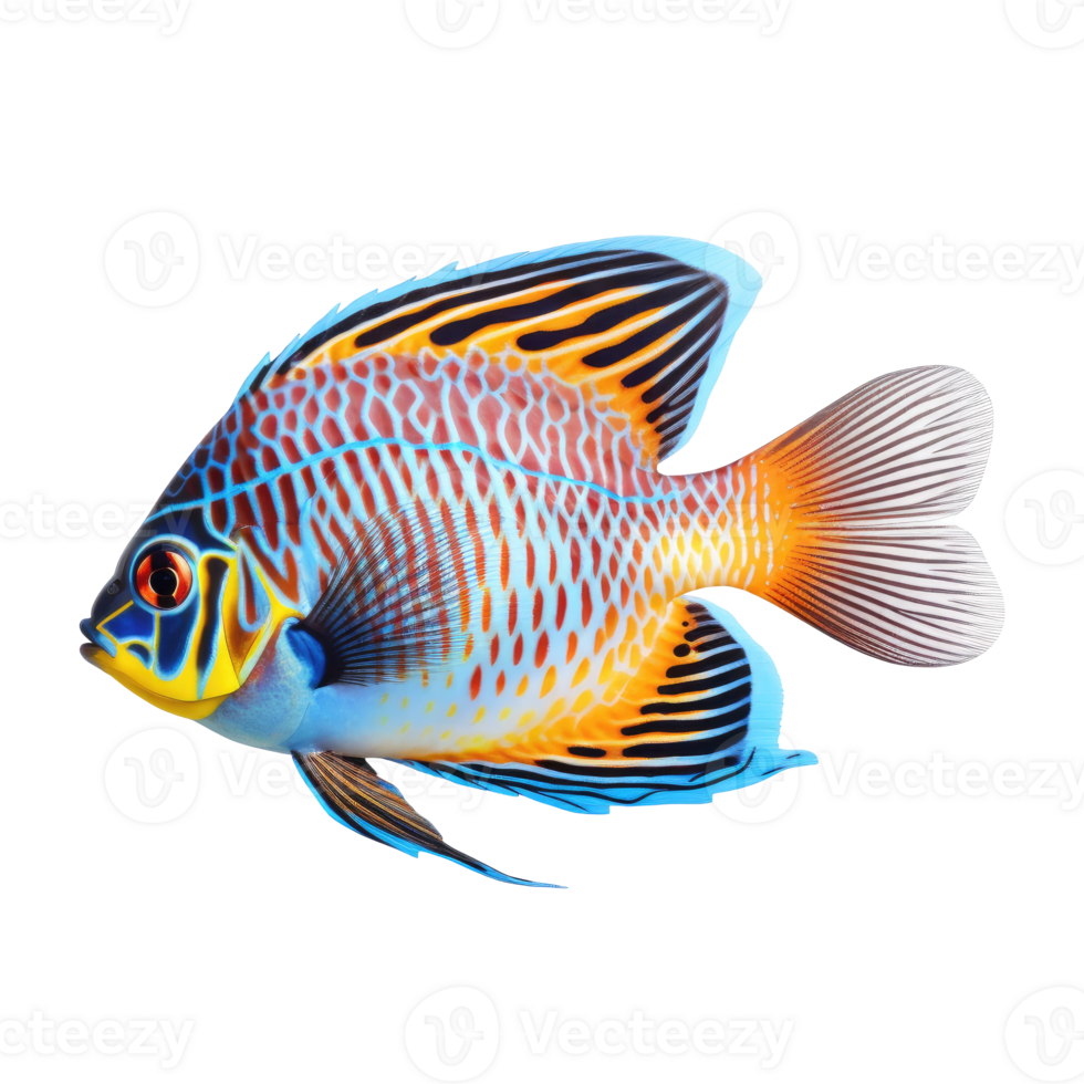 Marine Fish cutout, AI Generative png