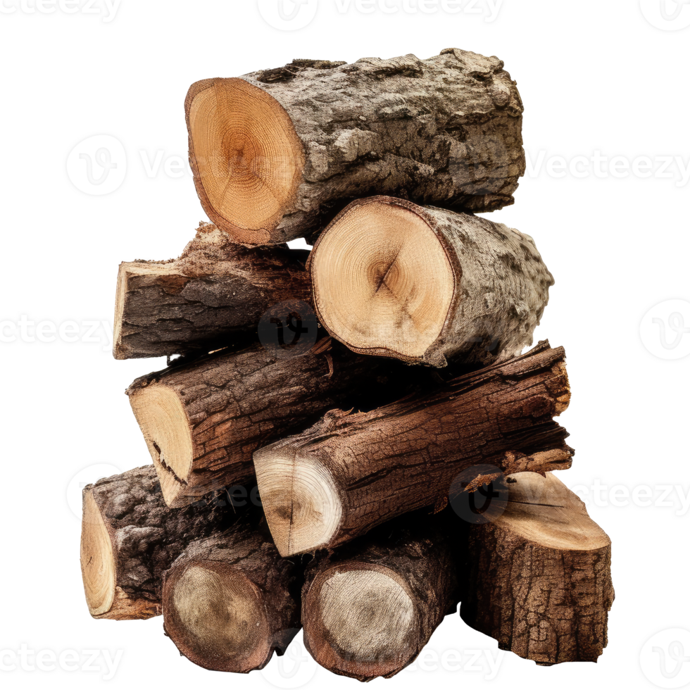 Small Bonfire Pile of wood logs, AI Generative png