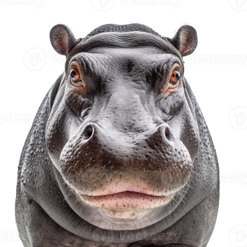 Hippo Face shot, AI Generative png