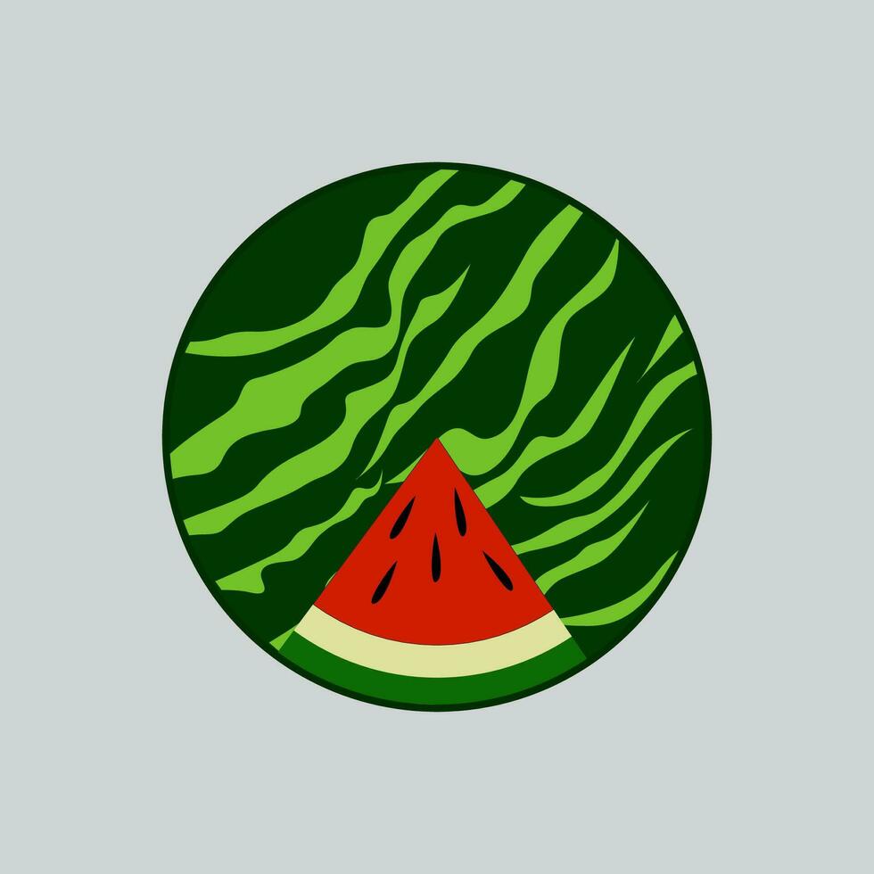 Watermelon icon. Vector illustration of a slice of watermelon.