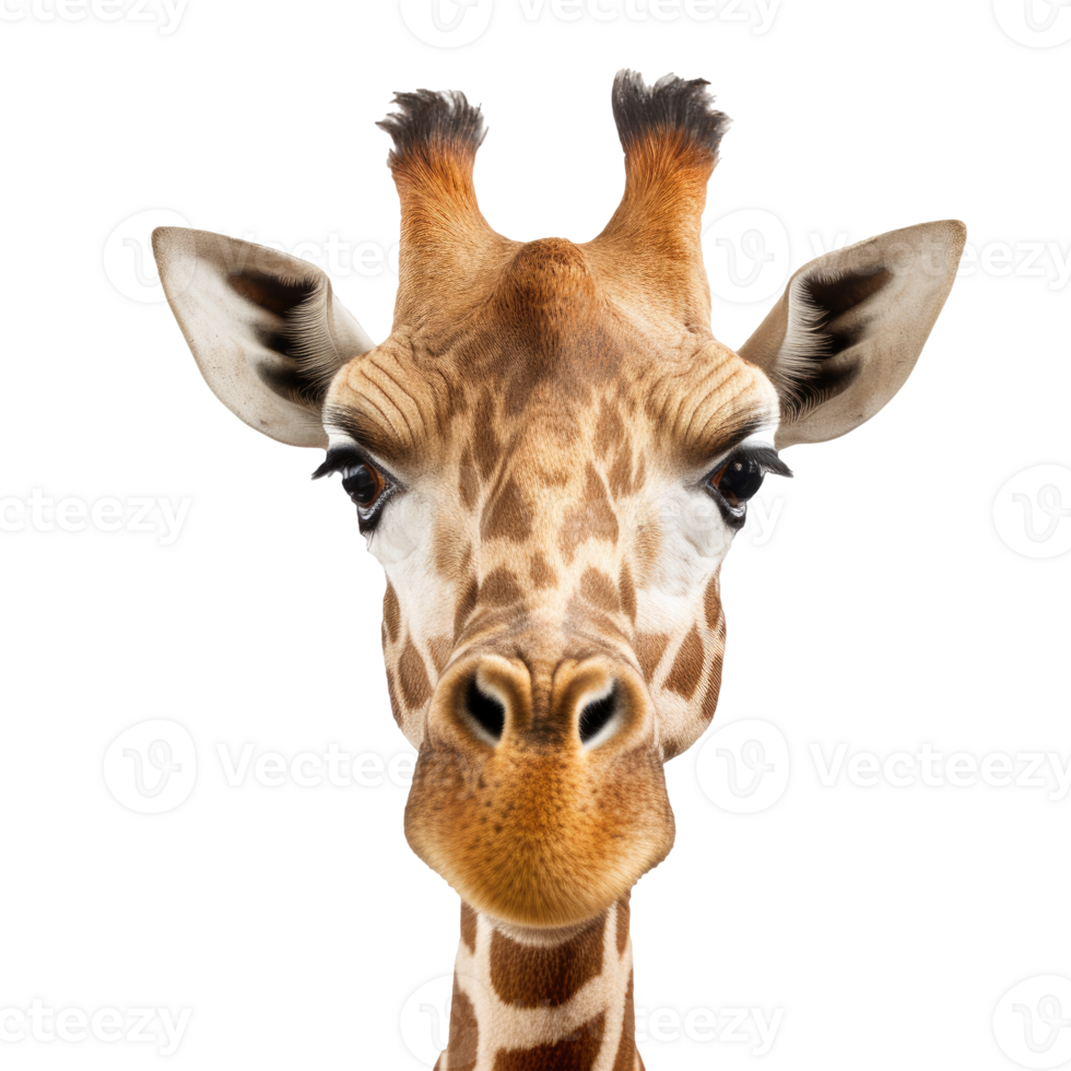 Giraffe Face cutout, AI Generative png