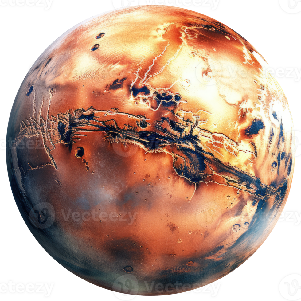 Mars Planet cut out, AI Generative png