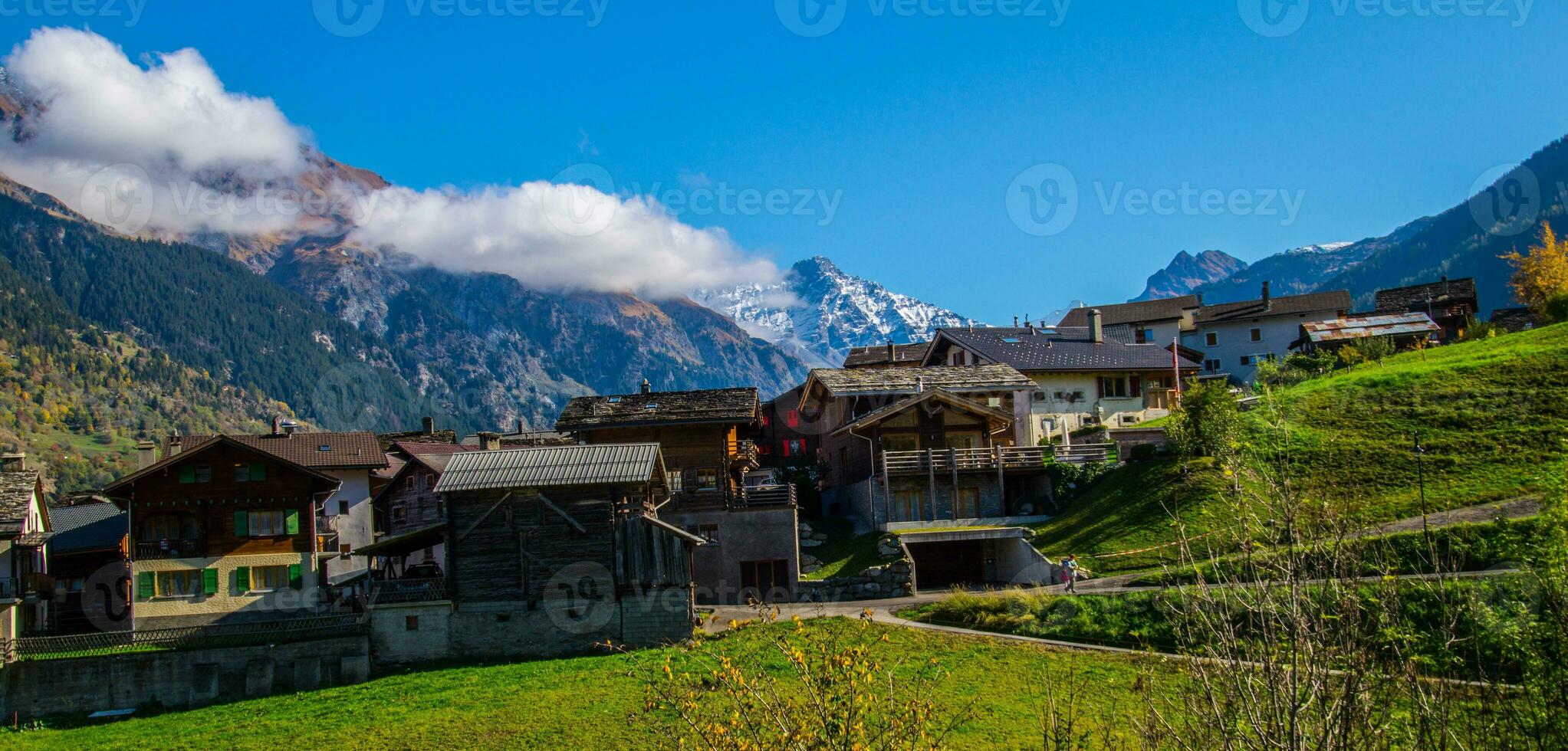 landscape of the Swiss Alps in autumn photo