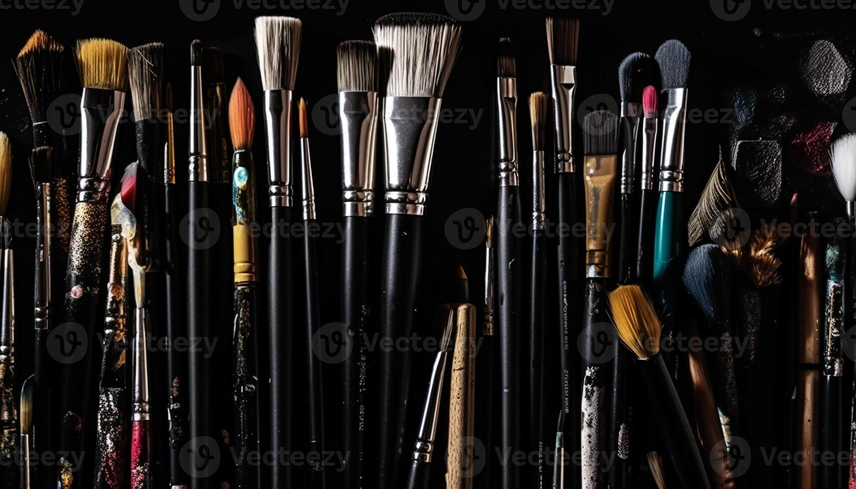 Black beauty tools set for professional artists generated by AI photo