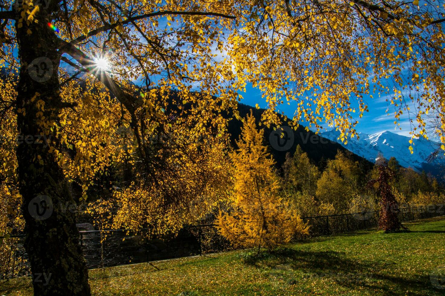 landscape of the french alps in autumn photo