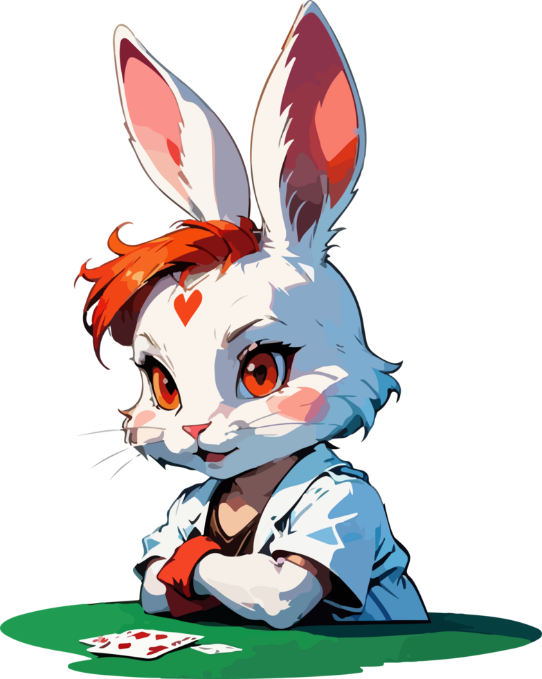 Poker Bunny Mascot PNG Image AI Generative