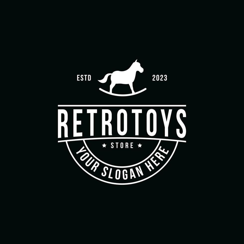 Vintage retro toy logo design idea vector