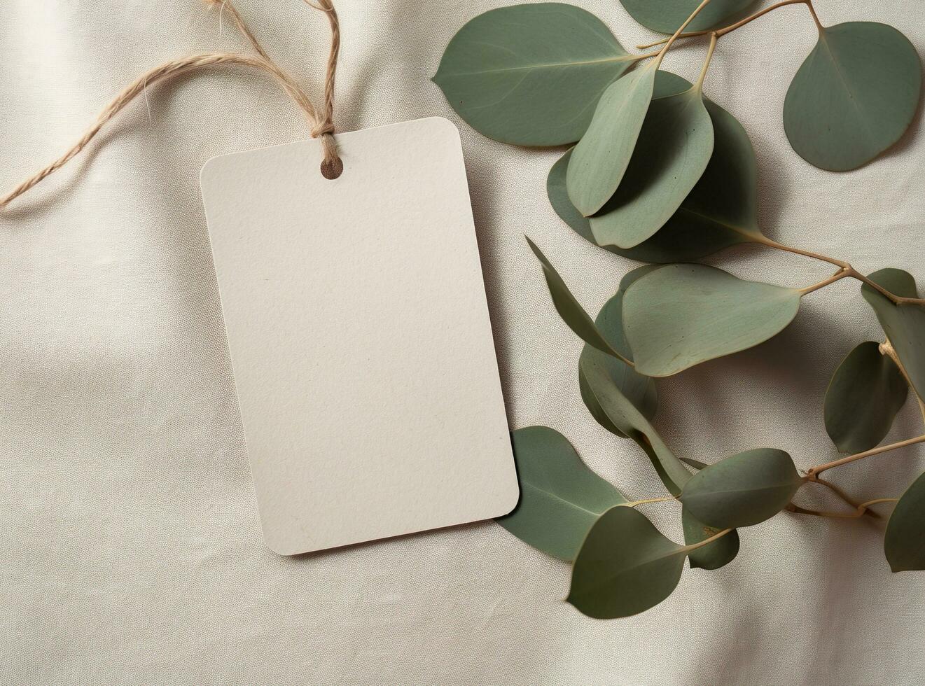 Empty mockup of tag label for branding natural organic shop, minimal eco friendly concept, AI Generated photo
