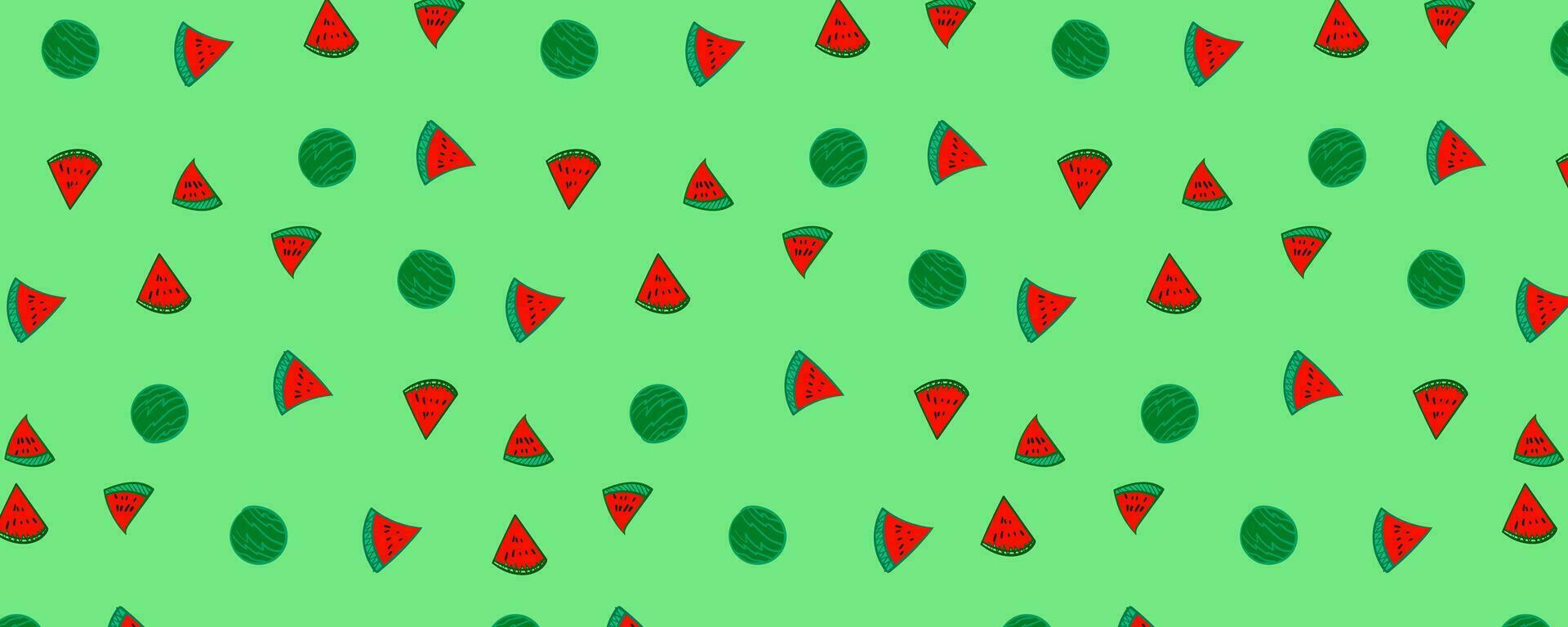 pattern with watermelon hand drawing  vvector background. vector