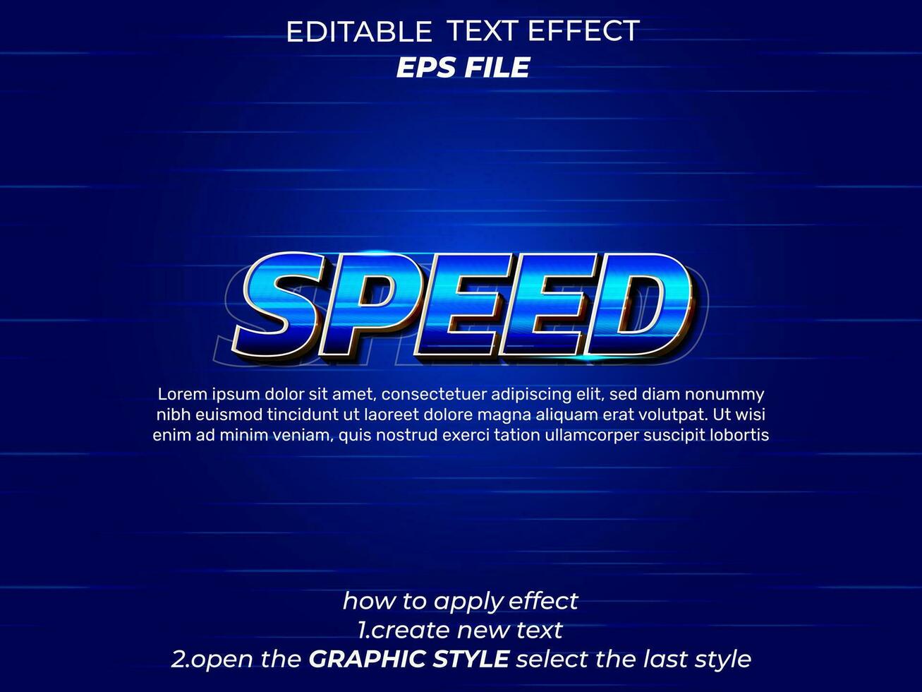 velocidad texto efecto editable fuente efecto, 3d texto. vector modelo